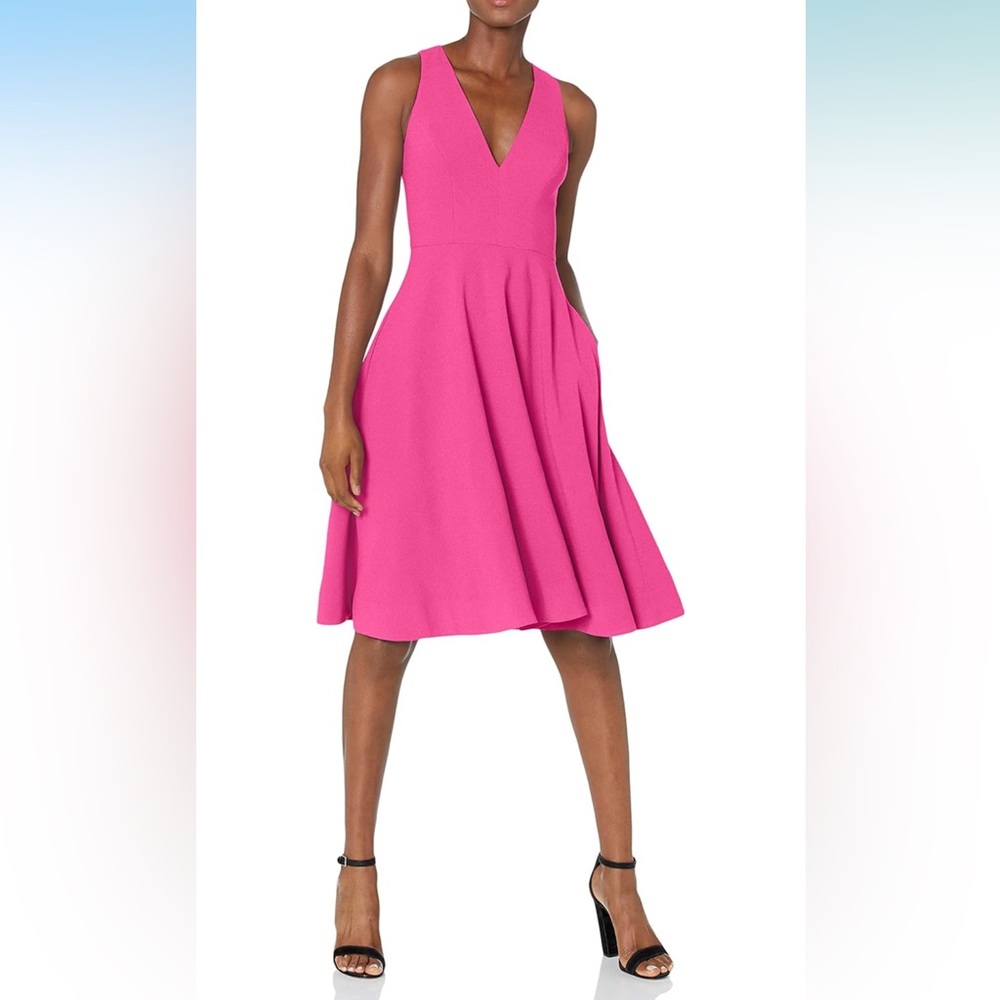 Elegant Pink Sleeveless Dress - Picture 2 of 4
